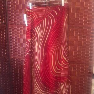 Elegant Red Swirl Skirt